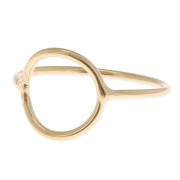 Bague fine avec cercle évidé - Taille 59 - Gold filled (or laminé)   x1|raw }}