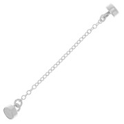 Fermoir aimanté 10x4 mm avec chainette Forçat limée de sécurité 4 cm - Argent 925