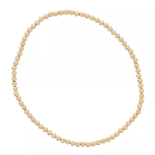 Bracelet élastique avec perles rondes 2 mm - Gold filled (or laminé) x1