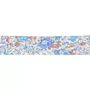 Biais en tissu Liberty Organic - Claire Aude - Multi bleu/Ecru x1m