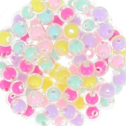 Assortiment de perles rondes 8 mm - Transparent - Multicolore Pastel x15|raw }}