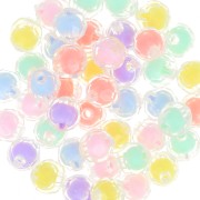 Assortiment perles rondes facettées 10 mm - Transparent - Multicolore Pastel x10|raw }}