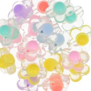 Assortiment de perles fleurs 17.5 mm - Transparent - Multicolore Pastel x6|raw }}