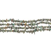 Perles chips 3 - 5 mm en pierre gemme  - Turquoise Africaine - Jaspe x81cm