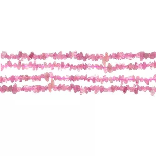 Perles chips 3 - 5 mm en pierre gemme  - Tourmaline rose x40cm