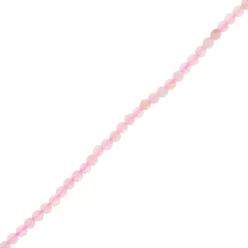 Perles rondes facettées 2 mm pierre gemme - Morganite x40cm