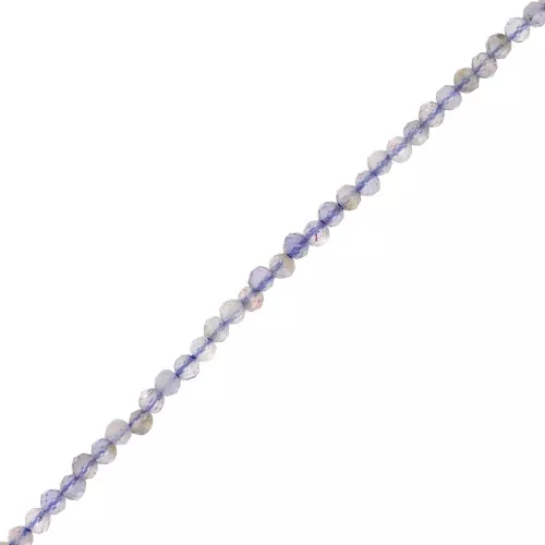 Perles rondes facettées 2 mm pierre gemme - Iolite x39cm