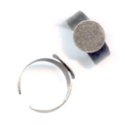 Bague plateau 12 mm argenté vieilli x1|raw }}