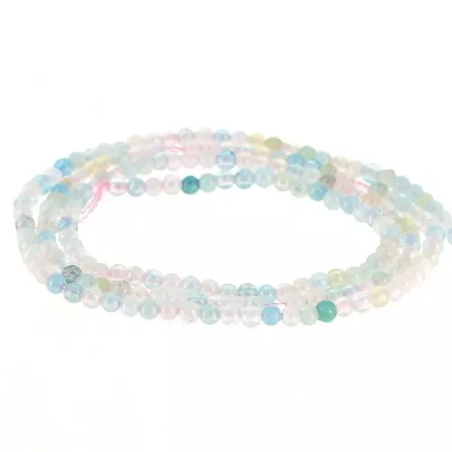 Perles rondes 2 mm pierre gemme - Morganite x39cm