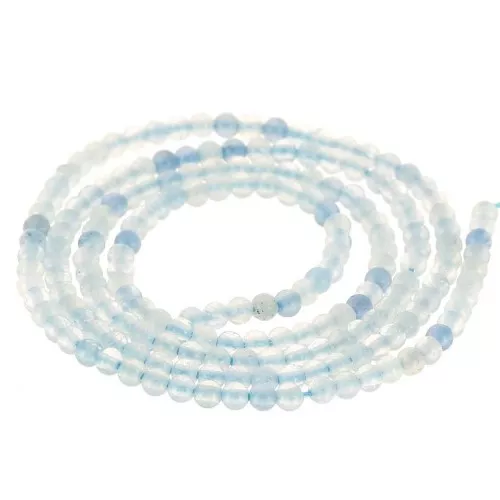 Perles rondes 2.5 mm pierre gemme - Aigue-marine x39cm