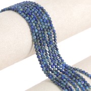 Perles rondes facettées 3 mm pierre gemme - Lapis lazuli x39cm