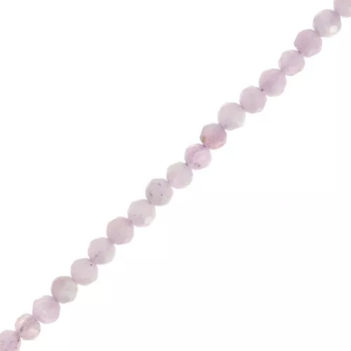 Perles rondes facettées 3.5 mm pierre gemme - Kunzite x38cm