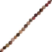 Perles rondes facettées 3.5 mm pierre gemme - Rhodonite x39cm