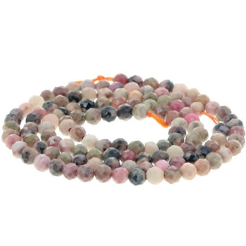 Perles rondes facettées 3 mm pierre gemme - Rhodonite x39cm