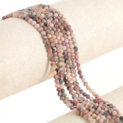Perles rondes facettées 3 mm pierre gemme - Rhodonite x39cm