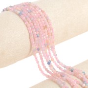 Perles rondes facettées 3 mm pierre gemme - Morganite x39cm