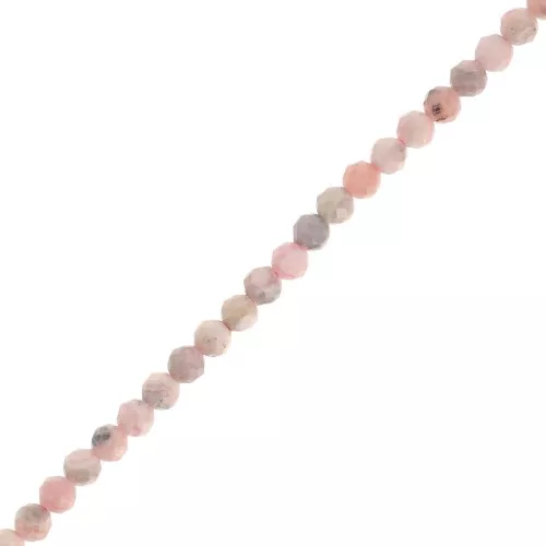 Perles rondes facettées 3 mm pierre gemme - Rhodochrosite x39cm