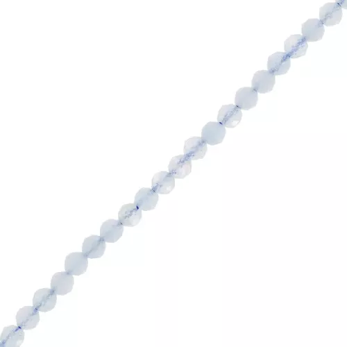 Perles rondes facettées 3 mm pierre gemme - Aigue-marine x38cm