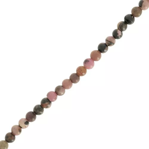 Perles rondes 3 mm pierre gemme - Rhodonite x37cm