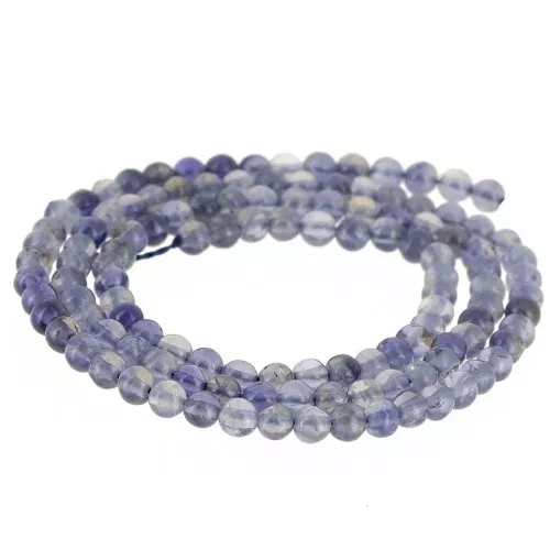 Perles rondes 3 mm pierre gemme - Iolite x39cm