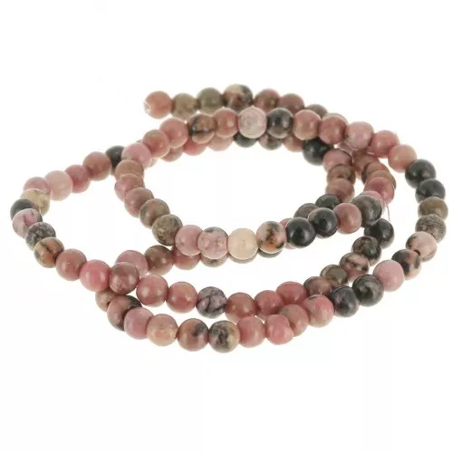 Perles rondes 4.5 mm pierre gemme - Rhodonite x38cm