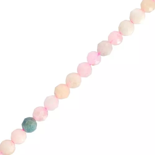 Perles rondes facettées 4.5 mm pierre gemme - Morganite x38cm