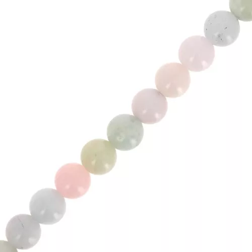 Perles rondes 6.5 mm pierre gemme - Morganite x38cm