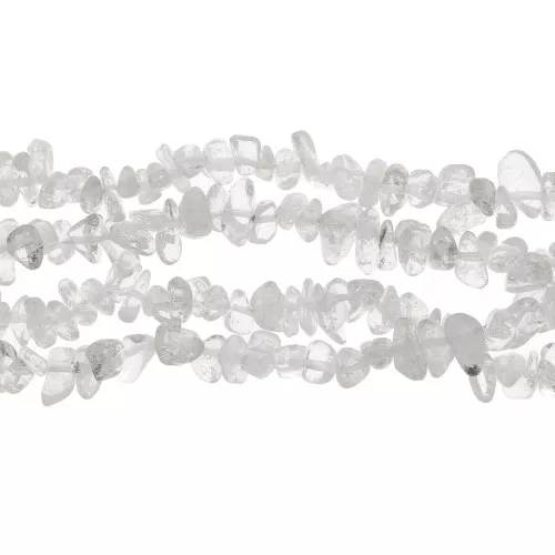 Perles chips 8 - 11 mm en pierre gemme - Cristal de Roche x79cm