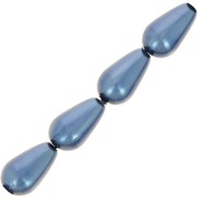 Perles nacrées Preciosa - Pearshape Pearl 10x6 mm - Blue x10|raw }}