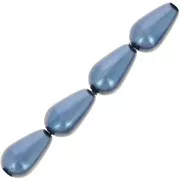 Perles nacrées Preciosa - Pearshape Pearl 10x6 mm - Blue x10