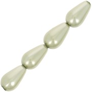 Perles nacrées Preciosa - Pearshape Pearl 10x6 mm - Light Green x10