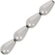 Perles nacrées Preciosa - Pearshape Pearl 10x6 mm - Dark Grey x10