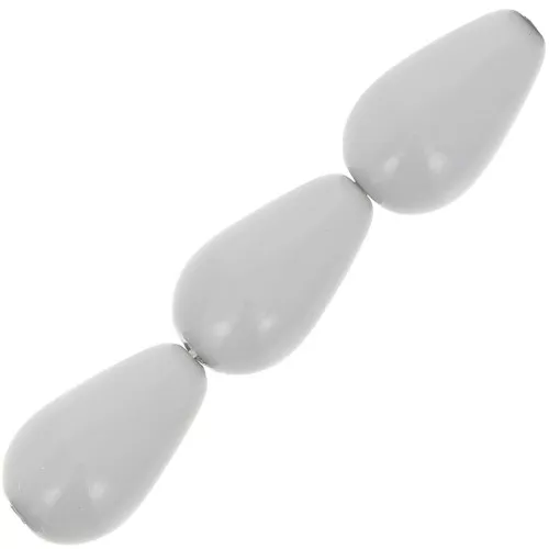 Perles nacrées Preciosa - Pearshape Pearl 15x8 mm - Ceramic Grey x5