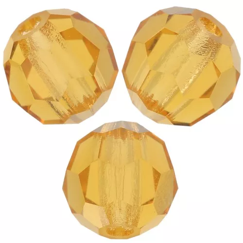 Perles rondes facettées Preciosa - Round Bead 4 mm - Topaz x20