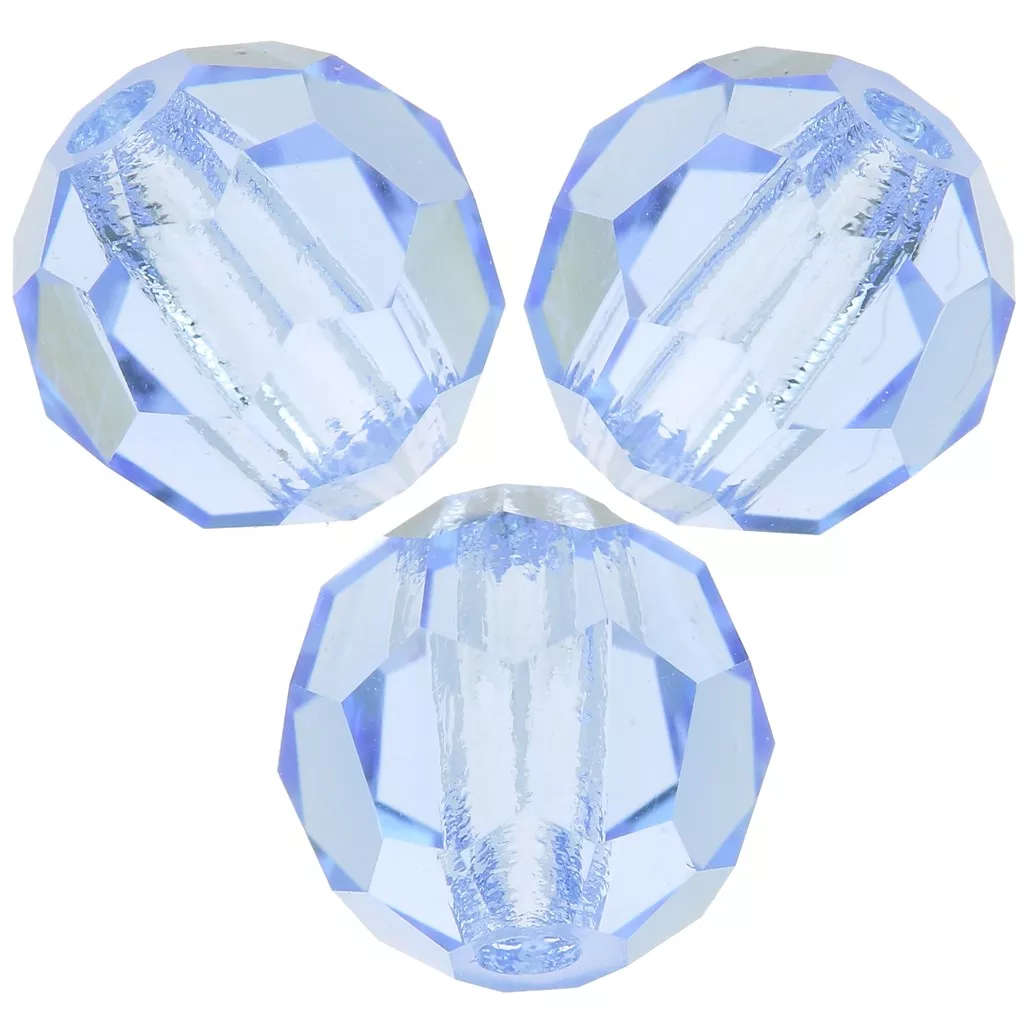 Perles Rondes à Facettes Preciosa 4mm - Cristal Sapphire AB, Lot De 99 Perles