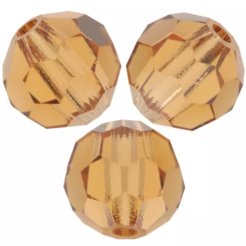 Perles rondes facettées Preciosa - Round Bead 6 mm - Light Colorado Topaz x6