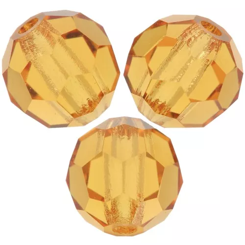 Perles rondes facettées Preciosa - Round Bead 6 mm - Topaz x6