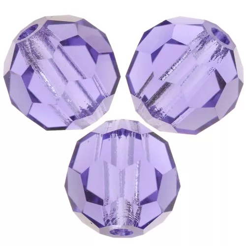 Perles rondes facettées Preciosa - Round Bead 6 mm - Tanzanite x6