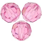 Perles rondes facettées Preciosa - Round Bead 6 mm - Rose x6