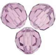 Perles rondes facettées Preciosa - Round Bead 6 mm - Light Amethyst x6