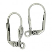 Dormeuses coquillage 18 mm argenté vieilli x2|raw }}