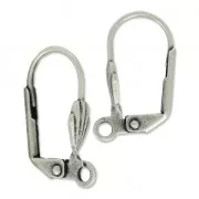 Dormeuses coquillage 18 mm argenté vieilli x2