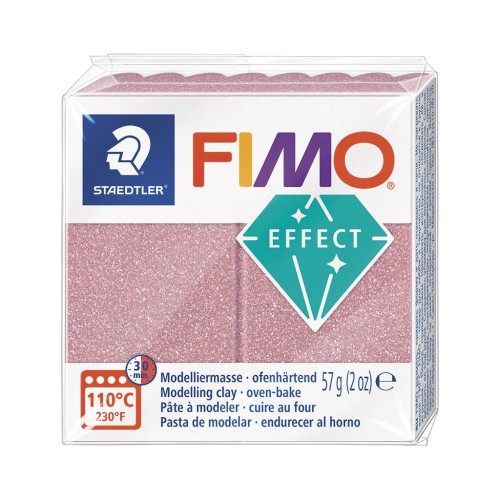Pâte Fimo Effect 57gr - Or rose Pailleté (n°212)