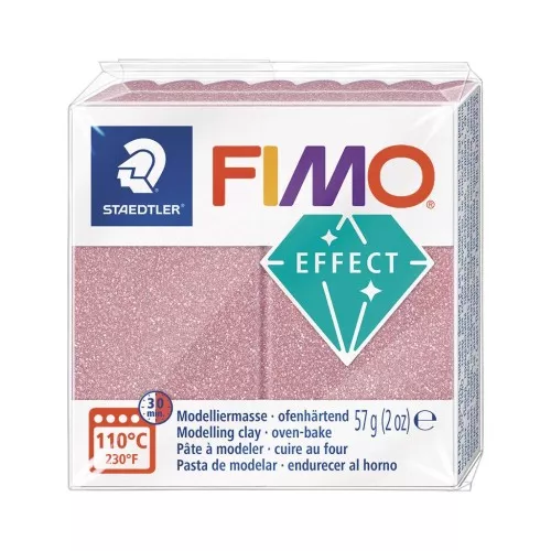Pâte Fimo Effect 57gr - Or rose Pailleté (n°212)
