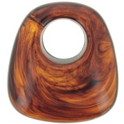Pendentif trapèze en résine transparente 23x21 mm - Ambre marbré x1|raw }}