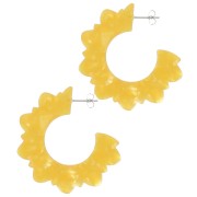Créoles fleurs plates 49 mm en acétate - Tournesol nacré x2|raw }}