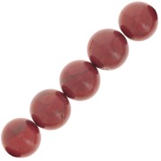 Perle ronde en pierre gemme 14 mm - Jaspe Poppy x1|raw }}