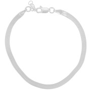 Bracelet maille miroir - serpent plate 3 mm - Argent 925 x16 cm