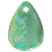 Sequins pétales de fleurs incurvés 17 mm en acrylique - Marbré Multi-vert x15