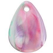 Sequins pétales de fleurs incurvés 17 mm en acrylique - Marbré Multicolore x15